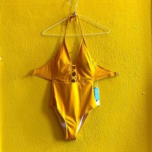 Cupshe Yellow One Piece Bathing Suit